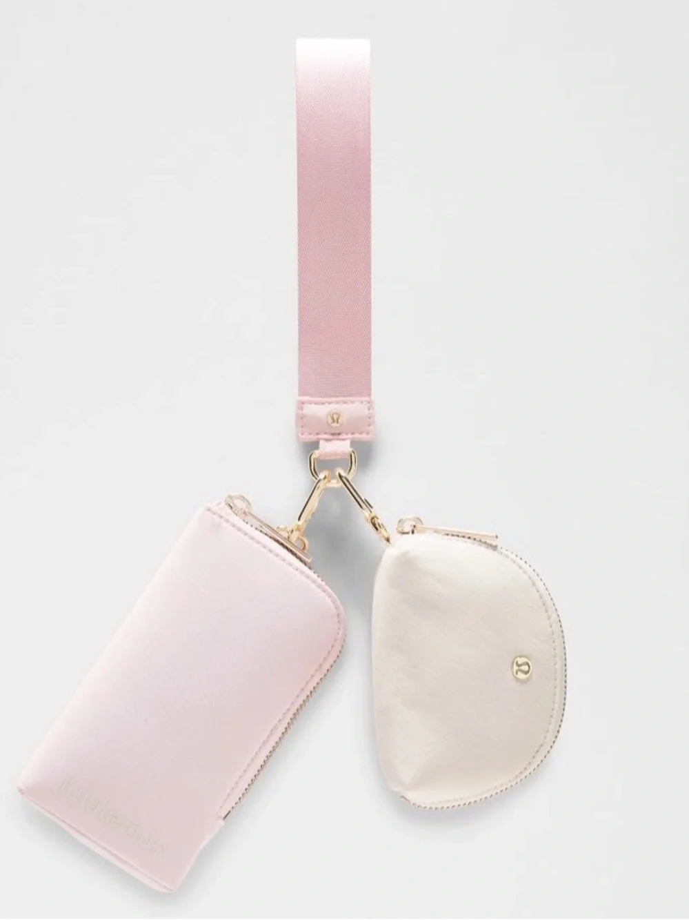 lululemon athletica Pink and Cream Key & Card Holder Set